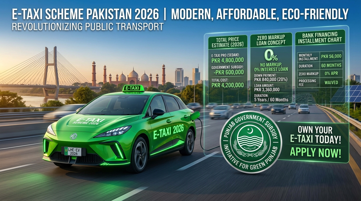 E Taxi Scheme Price in Pakistan 2026 | Subsidies & Installments